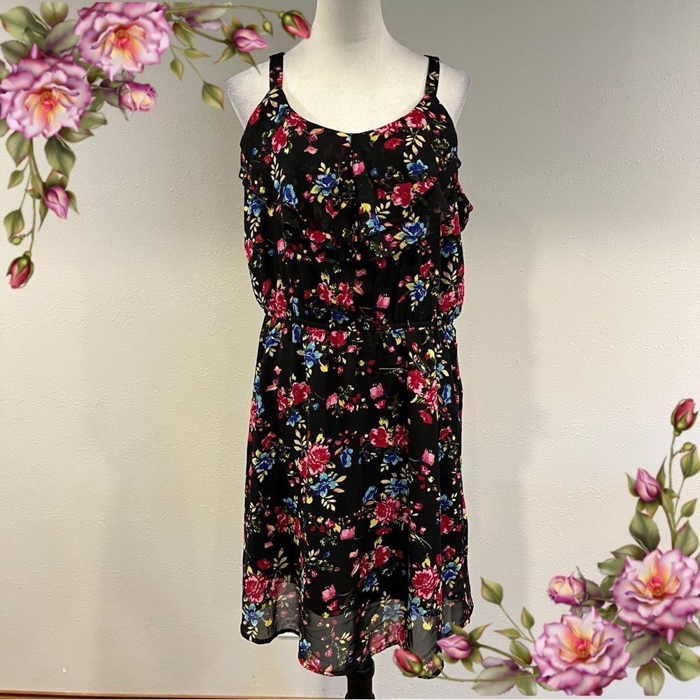 Floral Sleeveless plus size mini Dress‎ size 1X